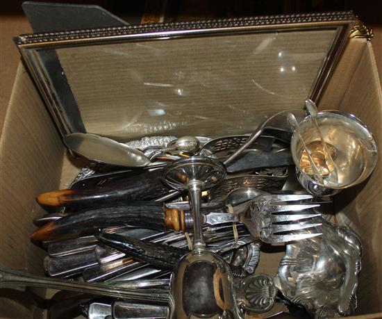 Mixed silver plated cutlery & platedware etc